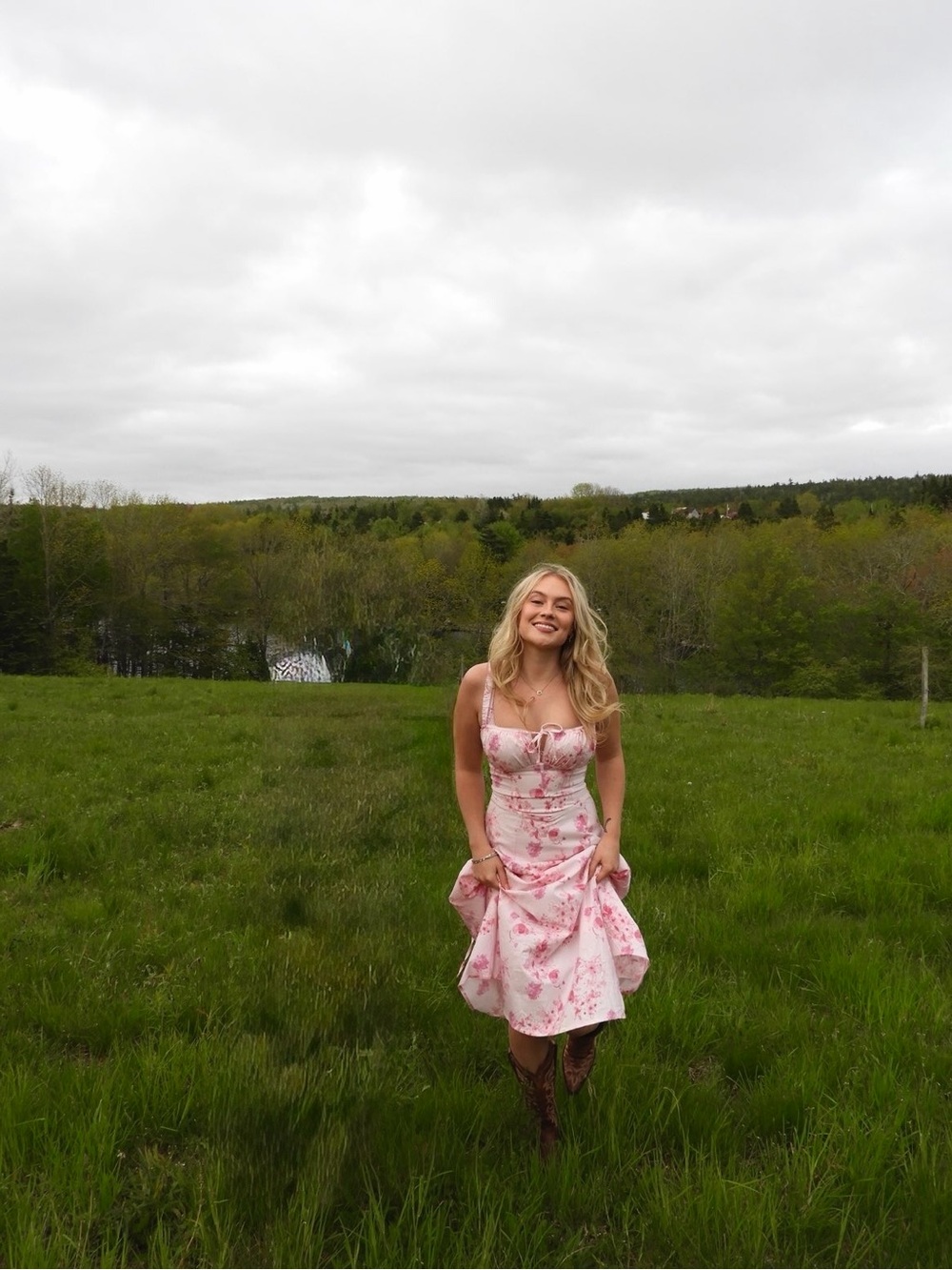 Women's Pink Floral Dress